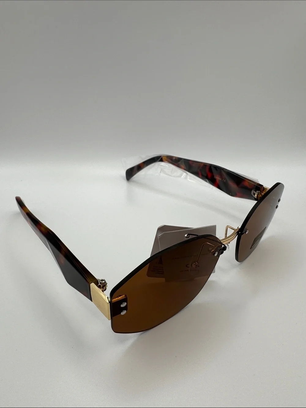 Brown Rimless Women's Sunglasses - Unbranded